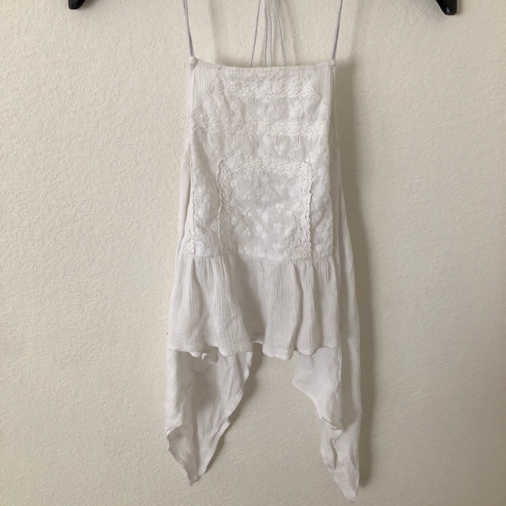 White Tie Back Crop Top